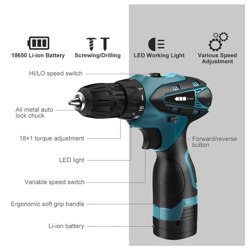 TALADRO PORTATIL 2 BATERIAS