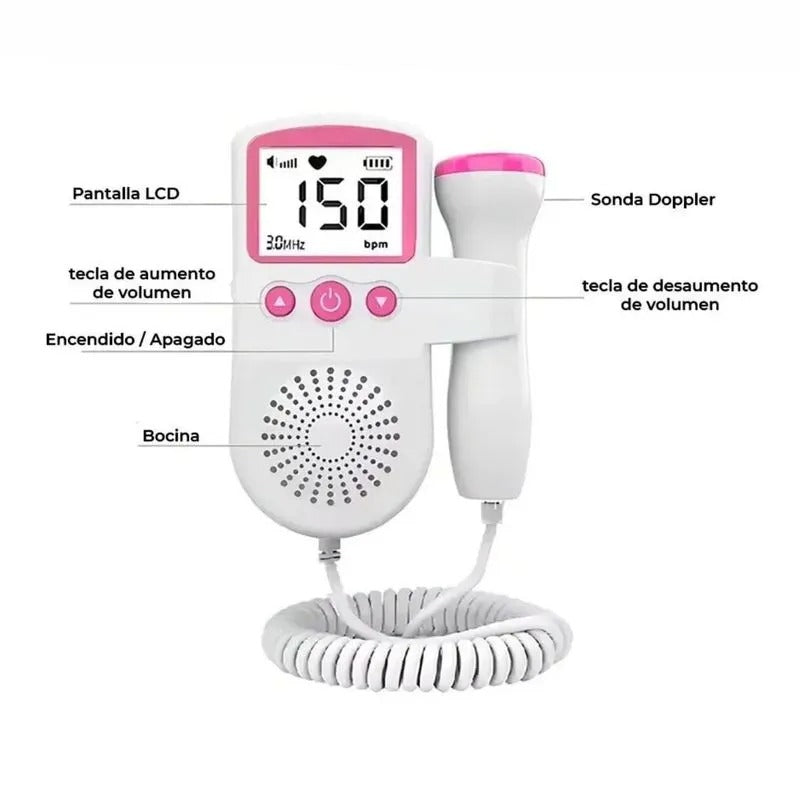DOOPLER FETAL DIGITAL PORTATIL CON AUDIO Y PANTALLA
