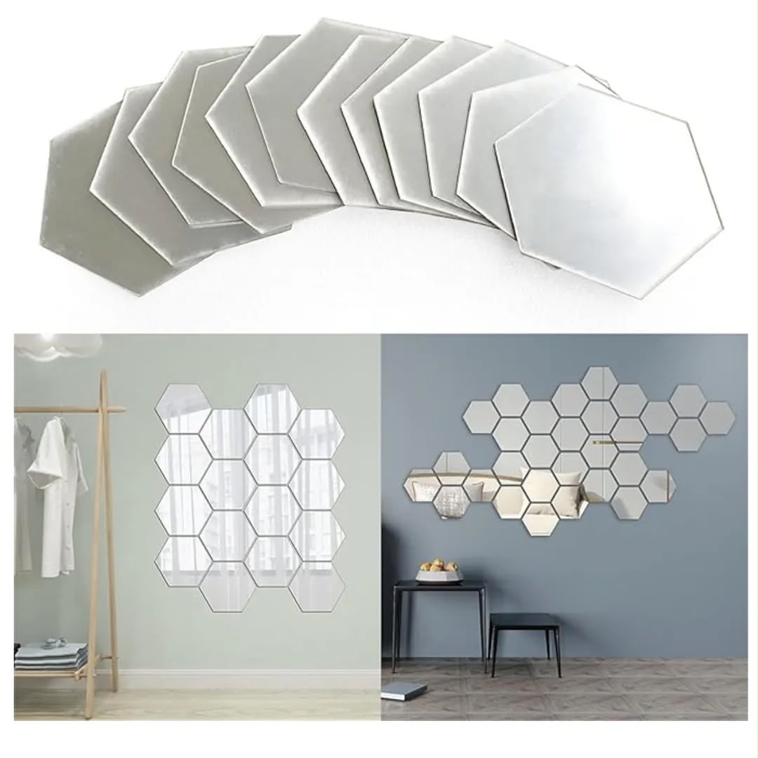 ESPEJO HEXAGONAL DE PARED PACK X 12