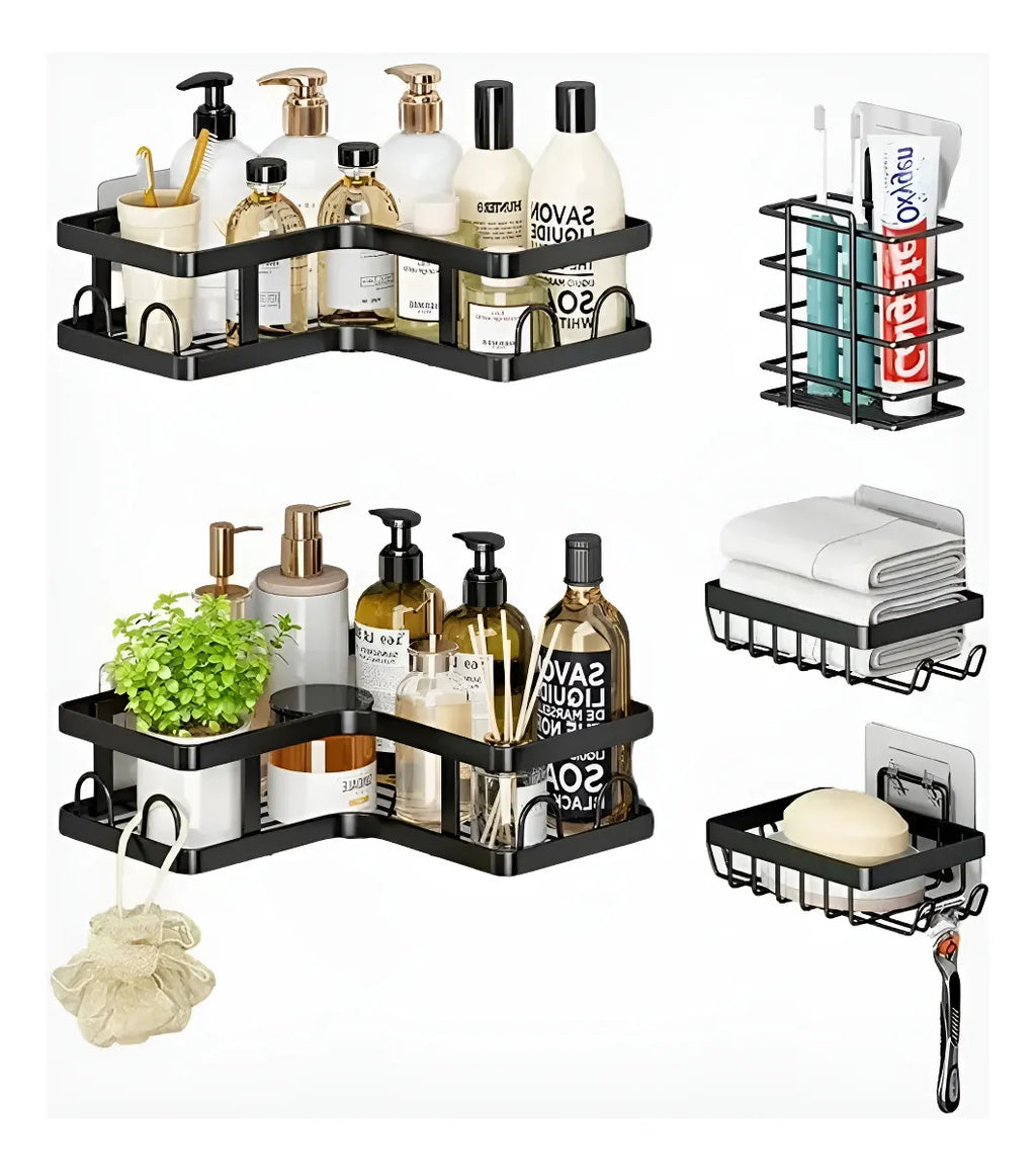 ORGANIZADOR DE BAÑO DE PARED 5 PIEZAS