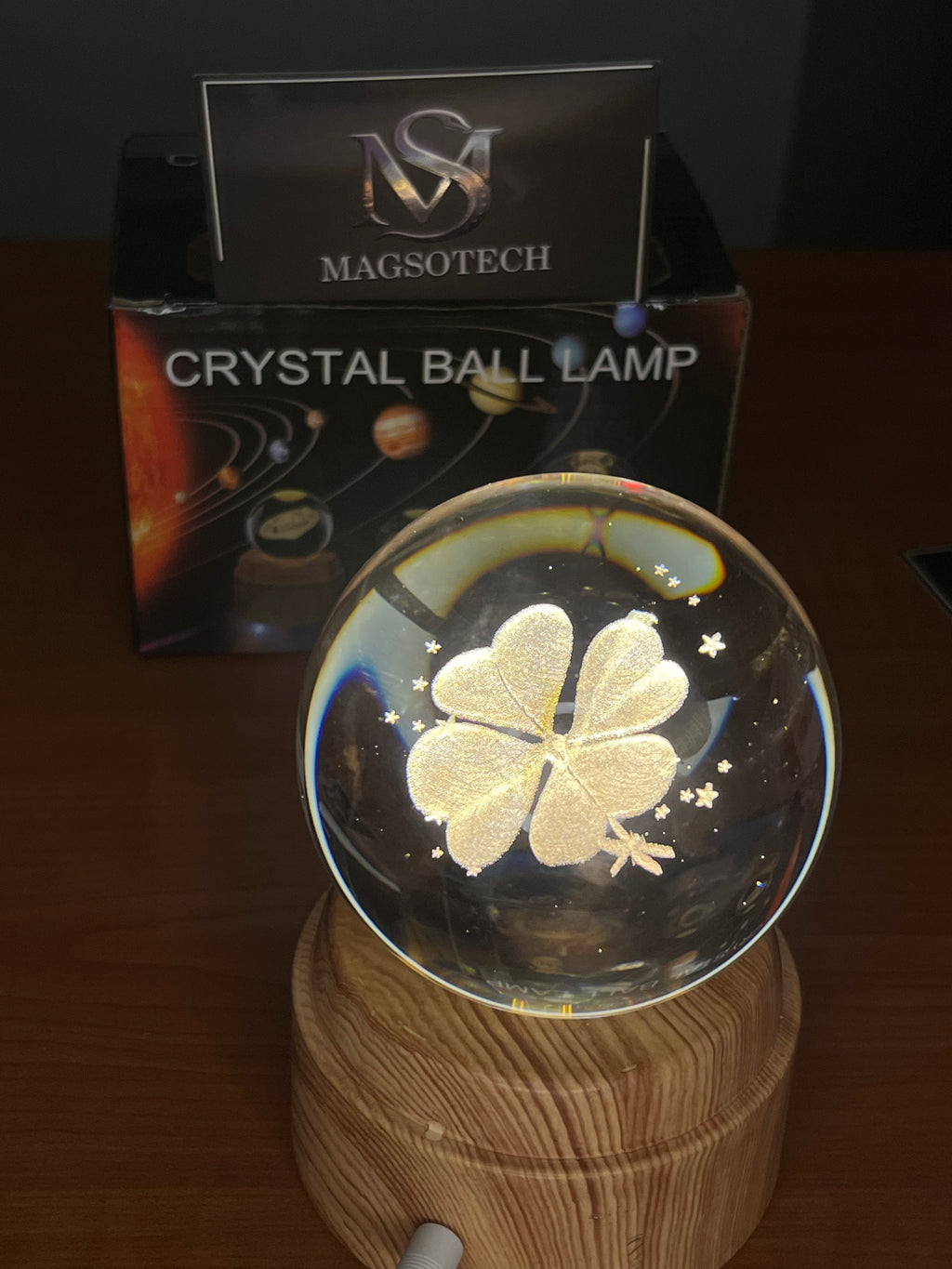 ESFERA DECORATIVA DE CRISTAL GIRATORIA