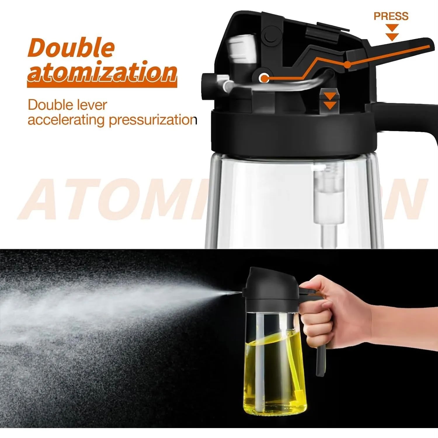 DISPENSADOR DE ACEITE 2 EN 1 EN VIDRIO