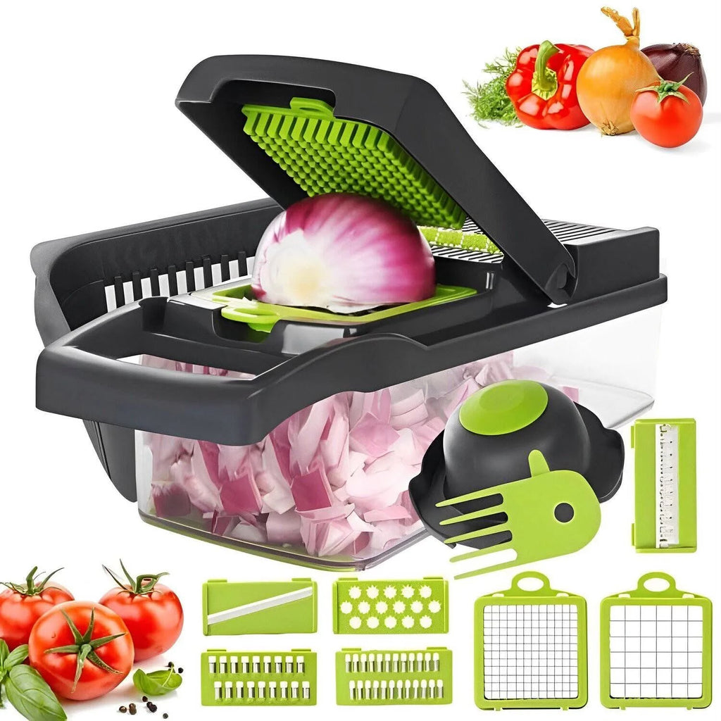 PICADOR MULTIFUNCIONAL DE FRUTAS Y VERDURAS 8 EN 1