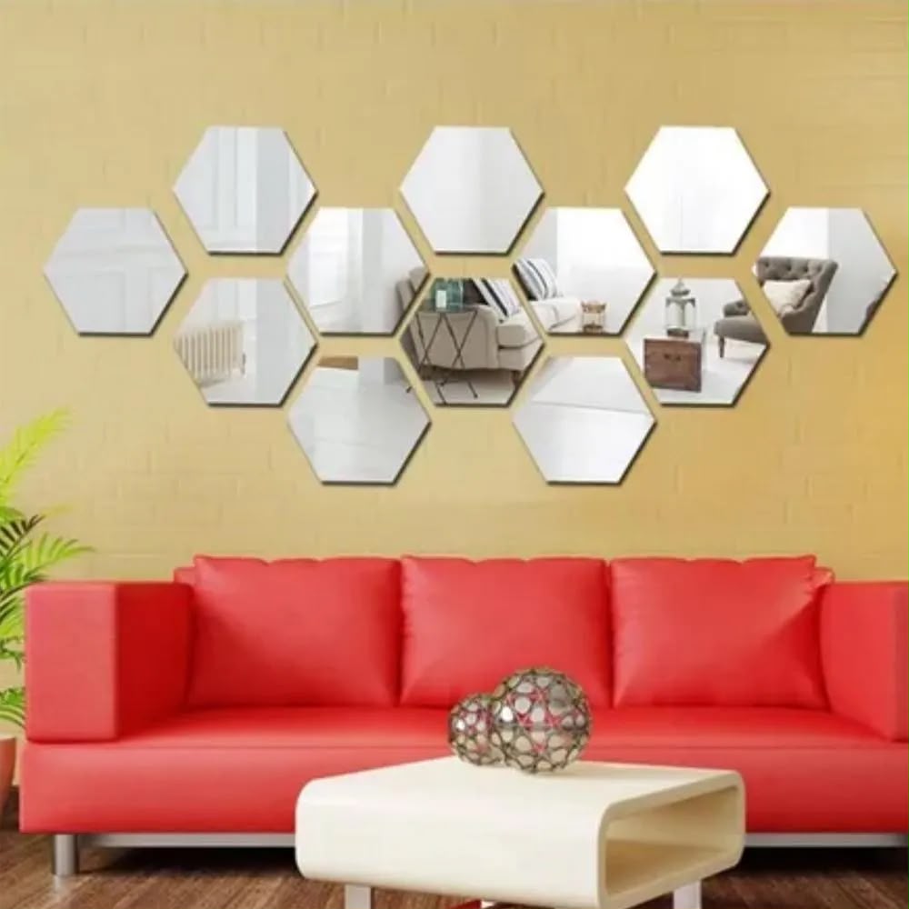ESPEJO HEXAGONAL DE PARED PACK X 12